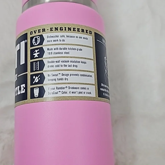 YETI Rambler 26 oz Water Bottle with Straw Cap - Power Pink - Picture 6 of 6
